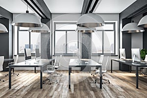 Contemporary coworking office interior