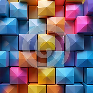 Contemporary 3D Geometric Cubes Pattern High-Resolution Vibrant Design photo