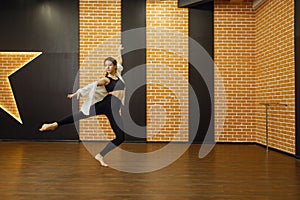 Contemporary dance performer, woman in studio