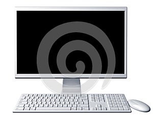 Contemporary desktop computer with blank screen