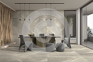Contemporary Dining Room. Morden and Elegant Interior. Luxury Mockup