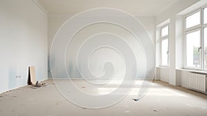 Contemporary Diy: Empty Room With White Walls And Smokey Background