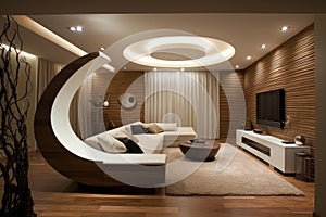 Contemporary Elegance A Luxurious Modern Living Room Design minimalism illustration