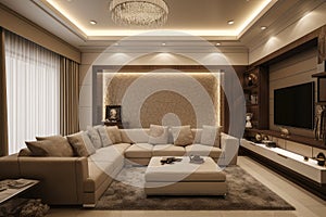 Contemporary Elegance A Luxurious Modern Living Room Design minimalism illustration