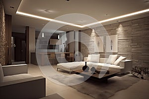 Contemporary Elegance A Luxurious Modern Living Room Design minimalism illustration