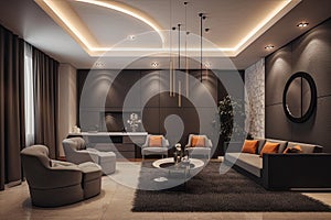 Contemporary Elegance A Luxurious Modern Living Room Design minimalism illustration