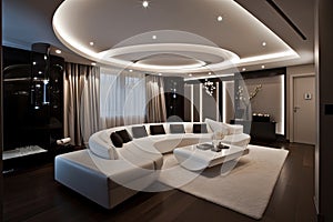 Contemporary Elegance A Luxurious Modern Living Room Design minimalism illustration