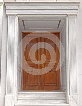 Contemporary elegant house entrance solid wood door