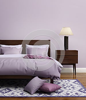 Contemporary elegant light purple luxury bedroom