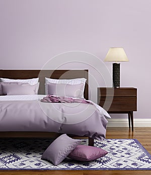 Moderno elegante la luz púrpura lujo dormitorio 