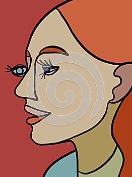 Contemporary face in cubism style.