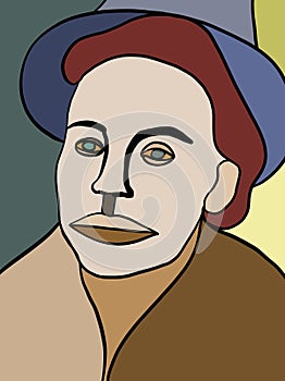 Contemporary face in cubism style.