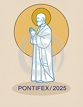 Contemporary flat design of religious figure for pontifex 2025 theme