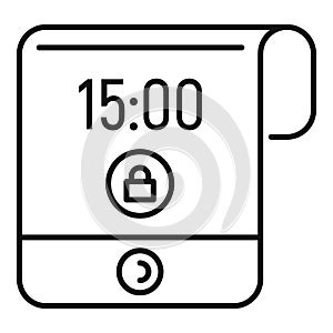 Contemporary flexible display icon, outline style