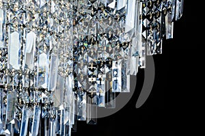 Contemporary glass chandelier fragment