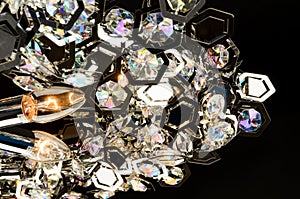 Contemporary glass chandelier fragment