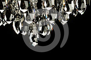 Contemporary glass chandelier fragment