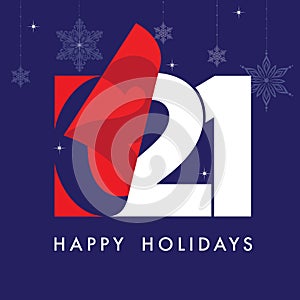 Contemporary Holidays Greeting card. New 2021 year.