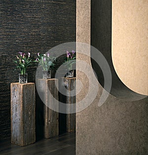 Contemporary home interior design and vase decor