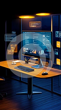 Contemporary home workspace featuring adjustable technology and innovative design elements