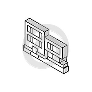 contemporary house isometric icon vector illustration