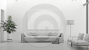 Contemporary interior decor providing a blank canvas
