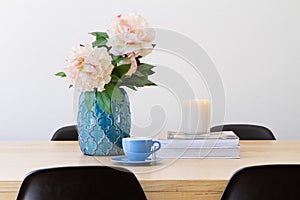 Contemporary interior dining table horizontal