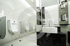 Contemporary interior of public toilet