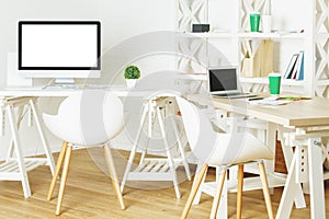 Contemporary interior with workplace