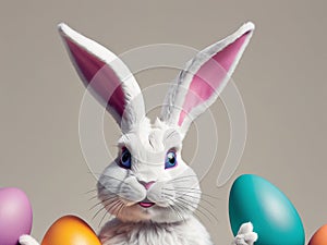 Contemporary interpretations of the Easter bunny, showcasing sleek lines, vibrant colors, and minimalist aesthetics to appeal to a