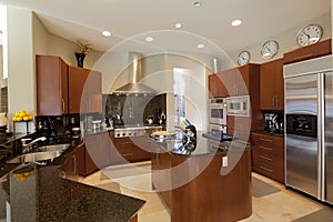 Contemporary kitchen in luxury mansion