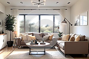 A contemporary living area with wooden a a vase with a black and white and otlittle personal Innovative parquet flooring