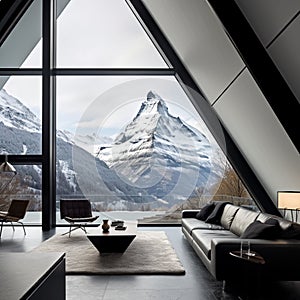 Contemporary Living Space with an Astonishing Mountain Outlook
