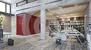 contemporary loft office