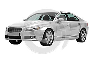 Contemporary luxury car isolated