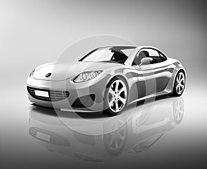 Contemporary Luxury Silver Sports Car