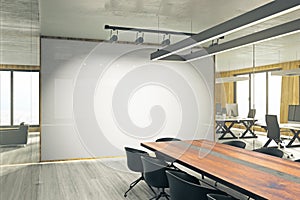 Contemporary meeting room with whiteboard