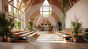 contemporary modern church interior