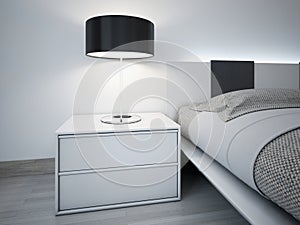 Contemporary monochrome bedroom design