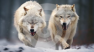 Contemporary Narrative: The Tale Of Two Grey Wolves In Motion