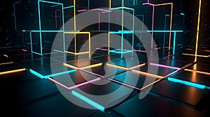 Contemporary neon desktop elegance