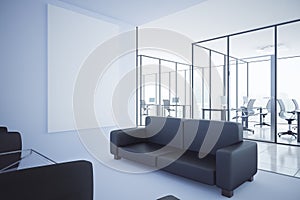 Contemporary office with blank whiteboard