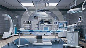 Contemporary operating room with equipment photo