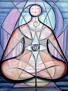 Contemporary painting of meditation