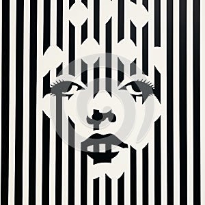 Contemporary Portrait Painting With Marilyn Monroe In Technological Symmetry