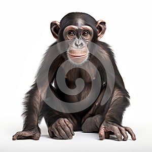 Contemporary Realist Portrait Photography: Chimp With White Background
