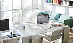 Contemporary Room Workplace Office Supplies Concept