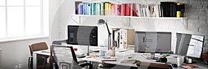 Contemporary Room Workplace Office Supplies Concept