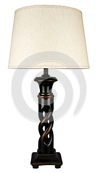 Contemporary Sculpted Wood Accent Table Lamp
