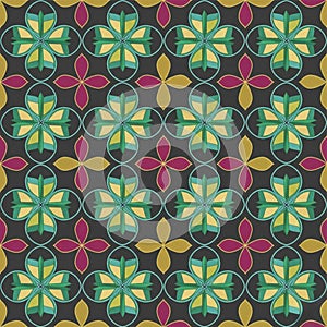 Modern Geometric flower Circle Pattern Design Seamless Pattern